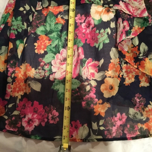 🌺 San Souci High Low Floral Sundress with Spaghetti Straps | L | Navy - Picture 5 of 8